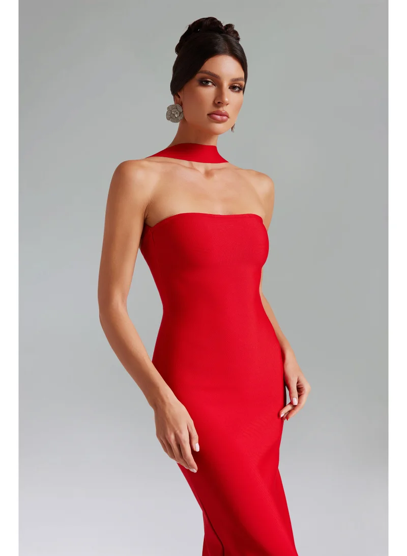 Bella Barnett  Rosee Sleeveless Bandage Midi Dress for Women | Best Price UAE